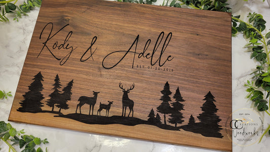 105 - Buck & Doe Personalized Charcuterie Board Bamboo | Bamboo Cheese Board | Food Board | Customized Charcuterie | Anniversary Gifts