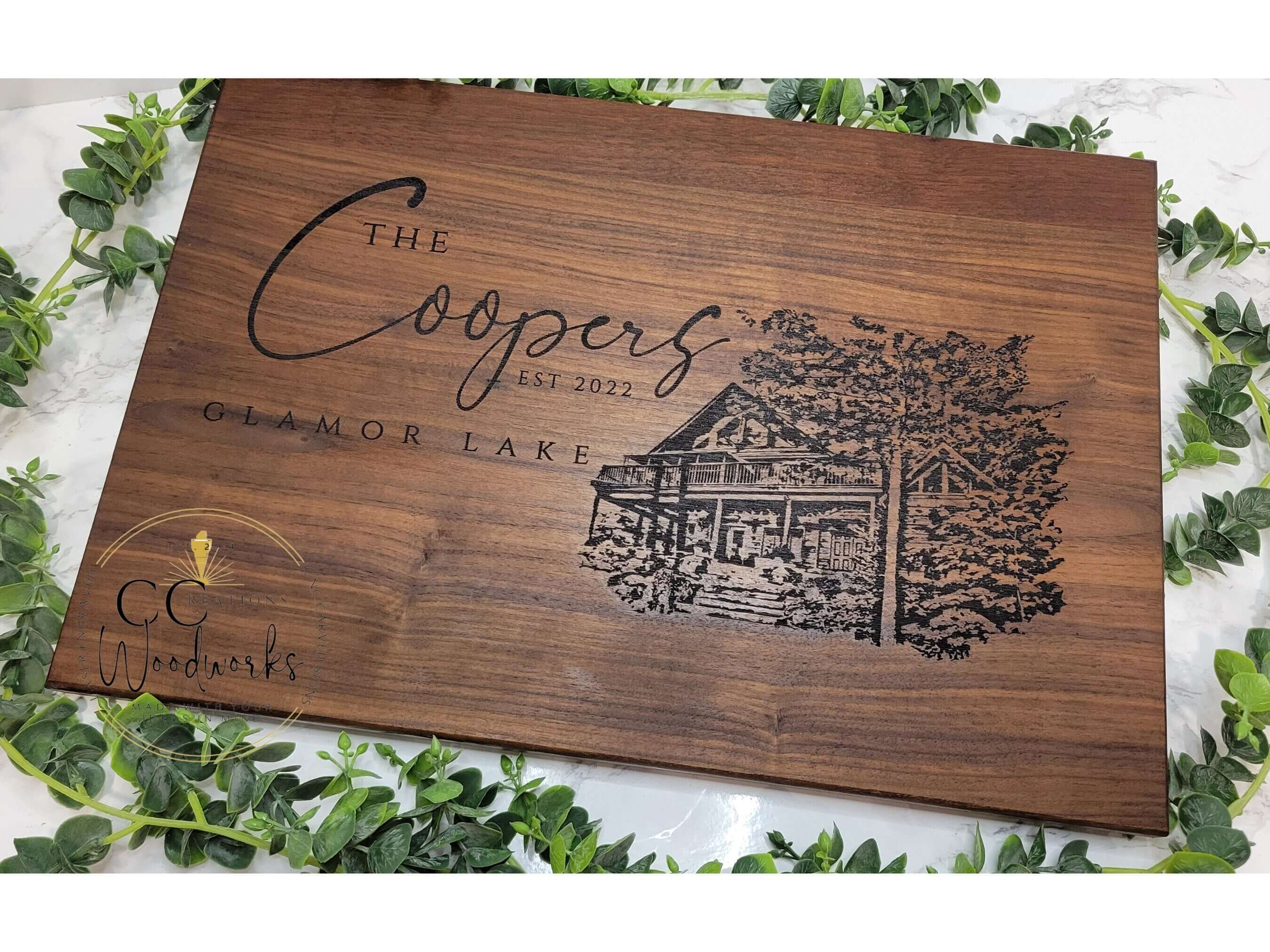 Realtor New Home selling Personalized Engraved Wood Cutting Board, Custom Realty Company Logo Cutting Board, Rustic Cutting Board, House Sale Board