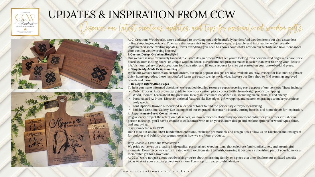 Exciting Updates to the C. Creations Woodworks Website