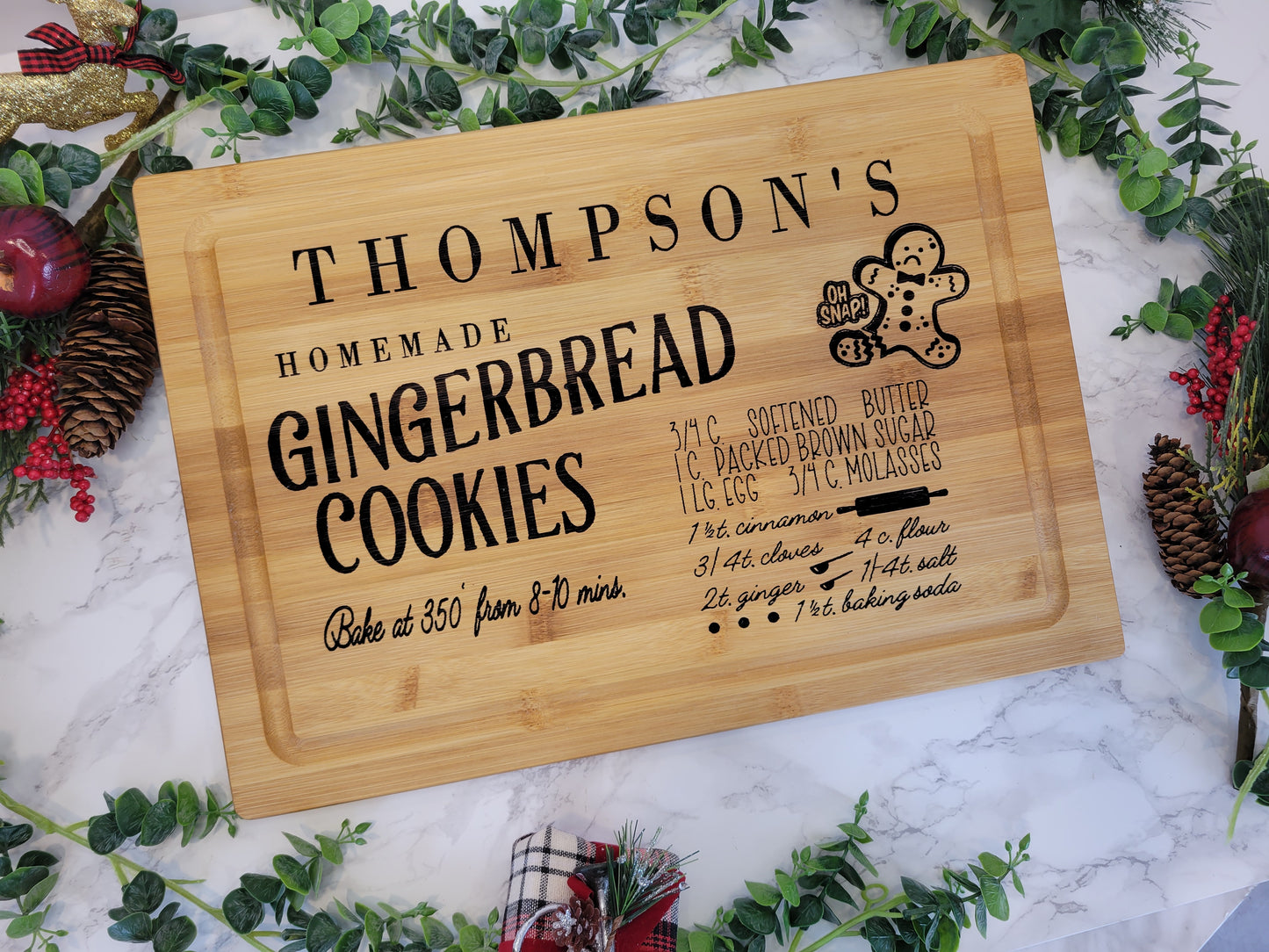 Personalized Recipe Cutting Board | Laser Engraved Scanned Recipe Created using your loved ones actual Handwritting