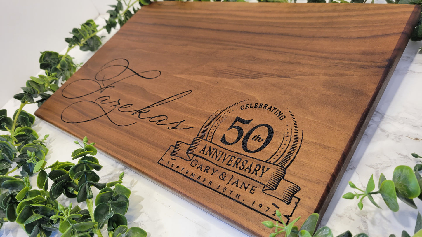 Anniversary Gifts for 50th Wedding Anniversary, 25th Wedding Anniversary, 5th Wedding Anniversary Charcuterie Board