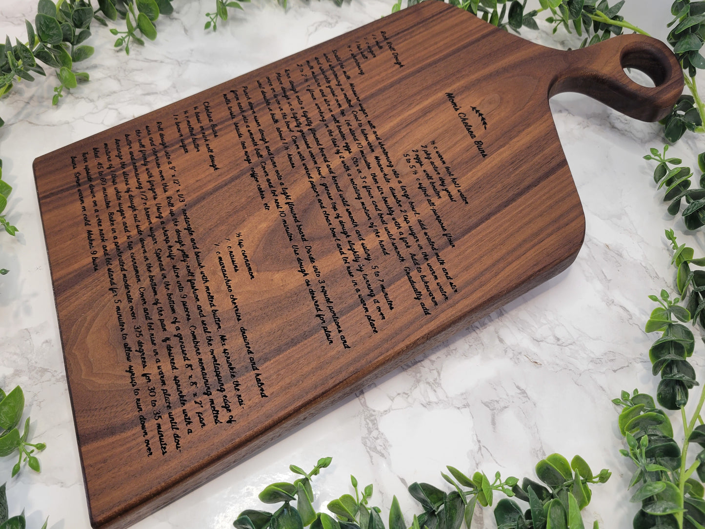 Personalized Recipe Cutting Board | Laser Engraved Scanned Recipe Created using your loved ones actual Handwritting