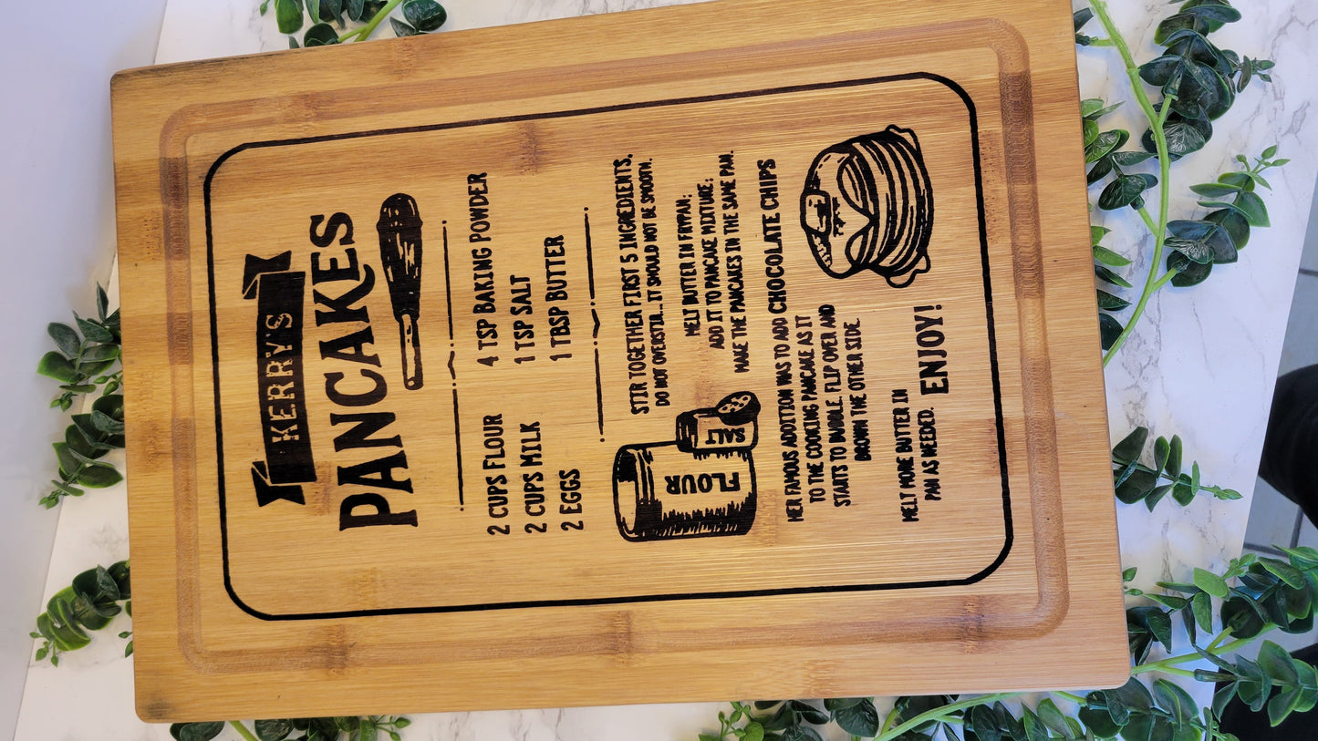 Personalized Recipe Cutting Board | Laser Engraved Scanned Recipe Created using your loved ones actual Handwritting