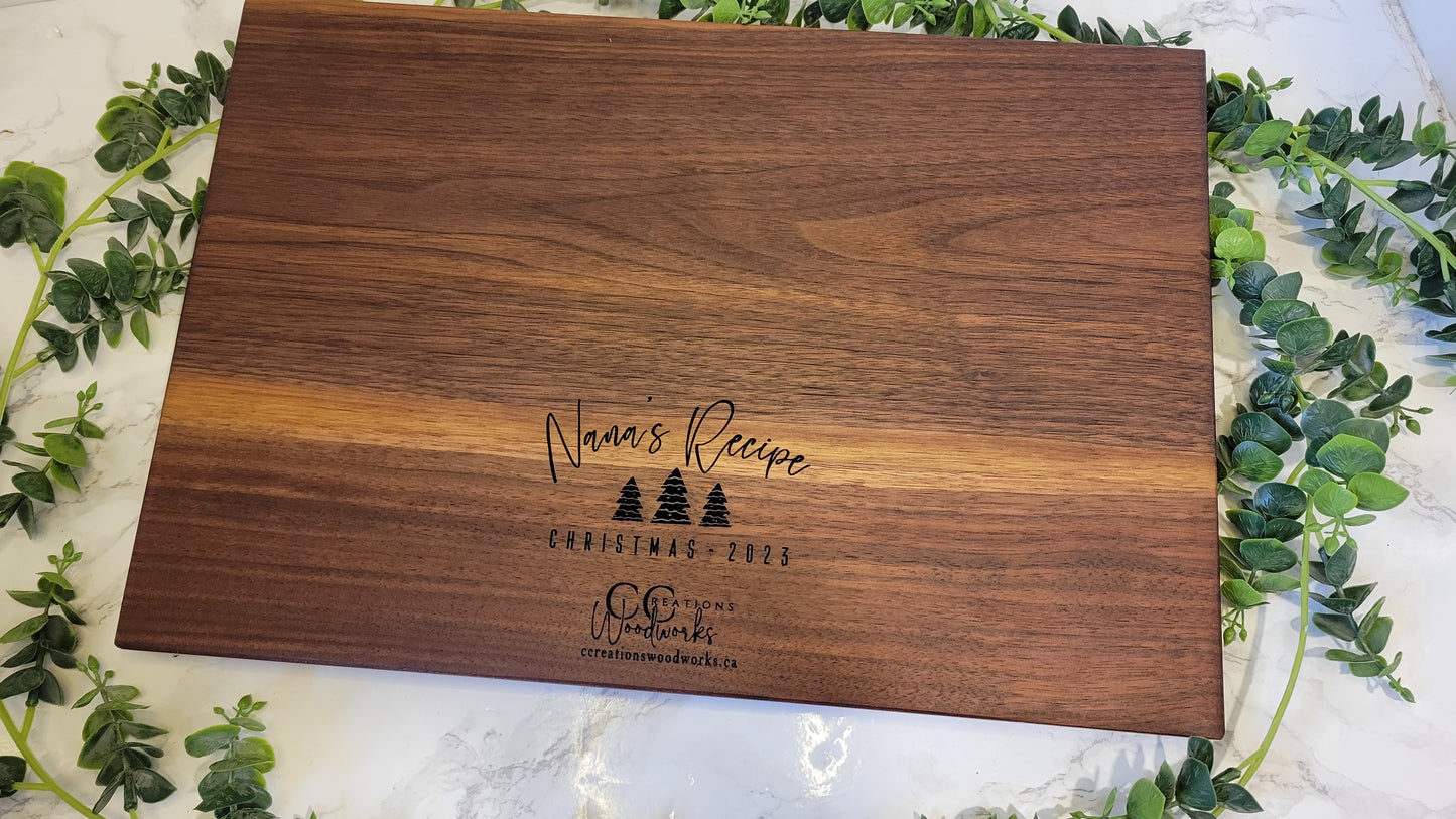 Personalized Recipe Cutting Board | Laser Engraved Scanned Recipe Created using your loved ones actual Handwritting