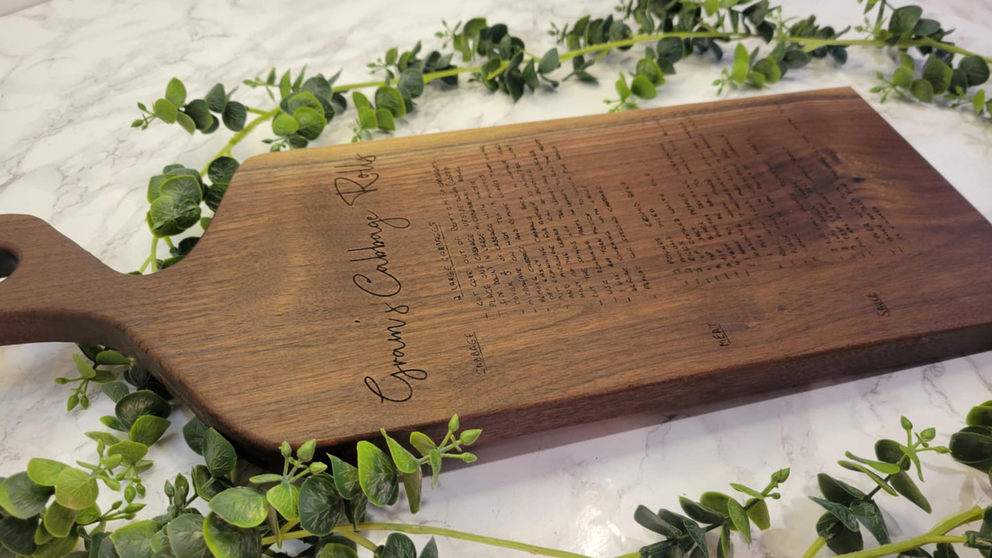 Custom Engraved Recipe Charcuterie Board – Personalized Keepsake Gift