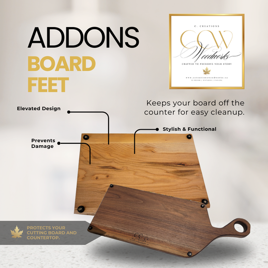 Protect your cutting board with durable board feet.