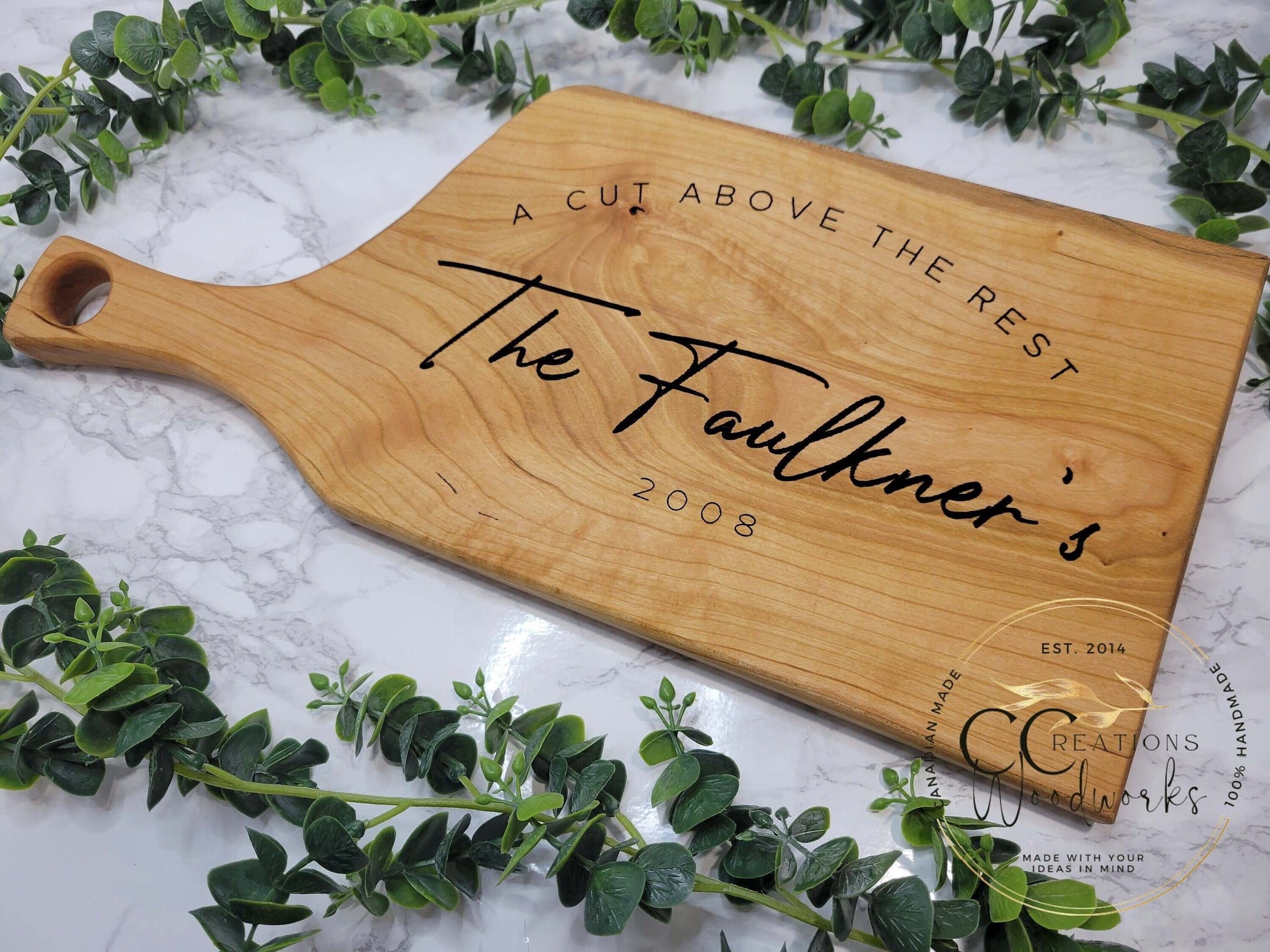 A Cut Above the Rest Personalized Chef Family Engraved Cutting Board | Custom Gift for Couples Housewarming Closing Gift - CCreations Woodworks