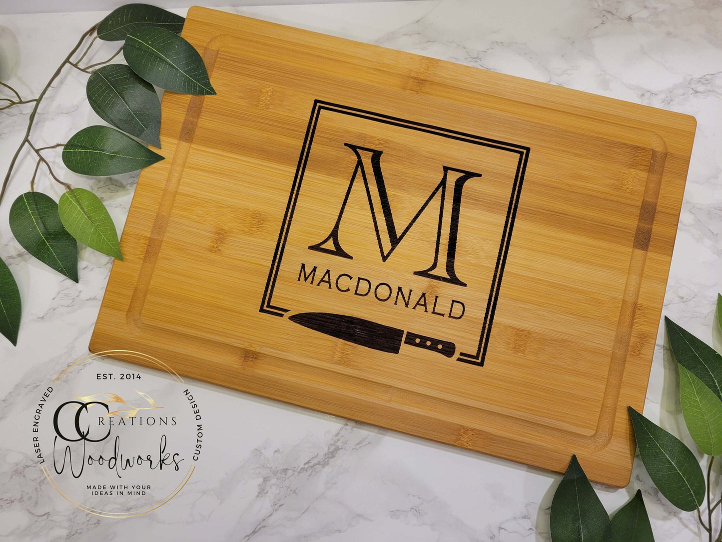 117 - Chef's Kitchen Custom Engraved Chopping Block | Appreciation, Award Gift | Custom Gift for Chef, Spouse, Friend or Client