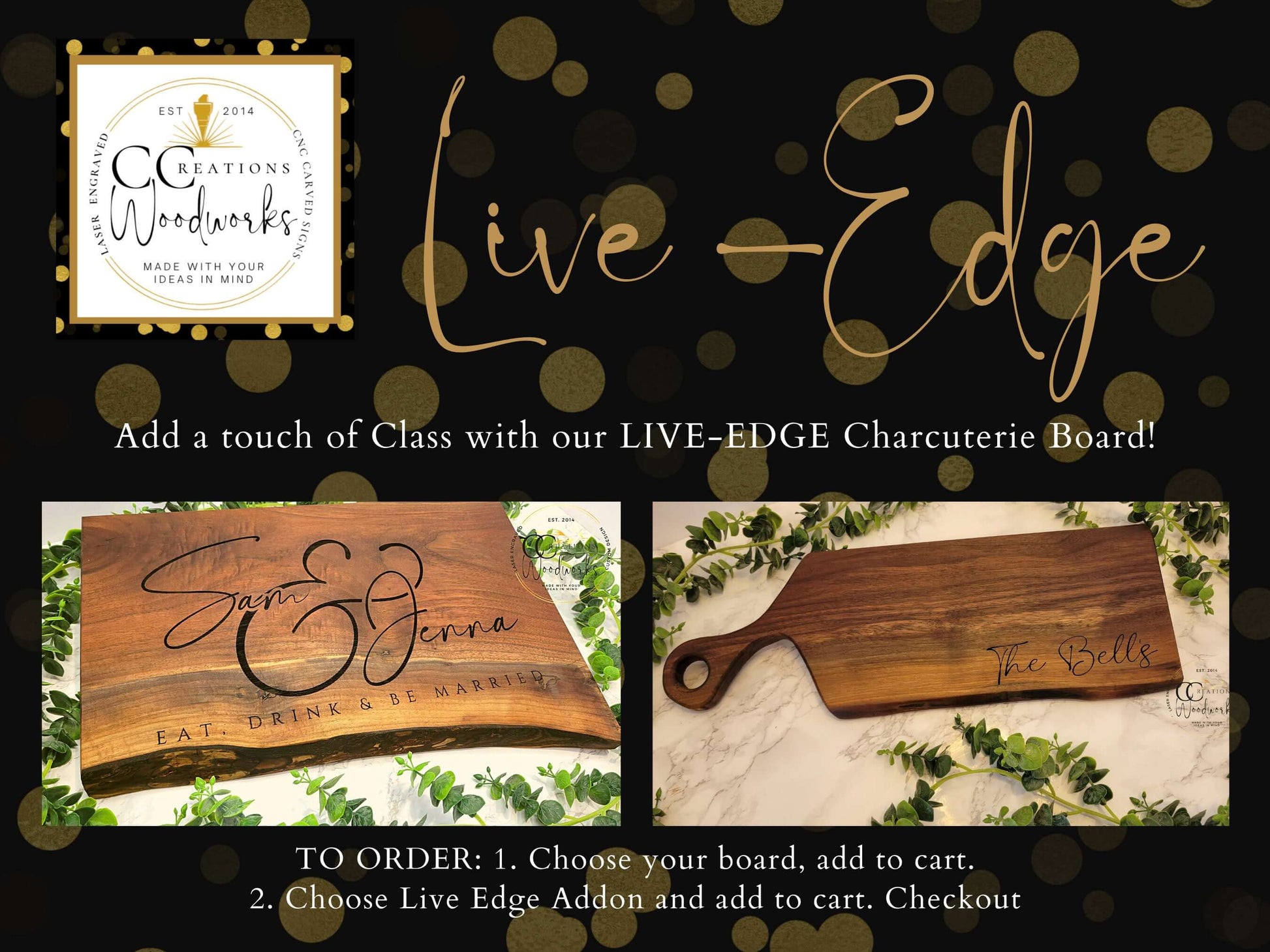 Custom Engraved Chopping Block | Personalized Gift for Chef, Spouse, Friend or Client | Luxurious Add-Ons - CCreations Woodworks