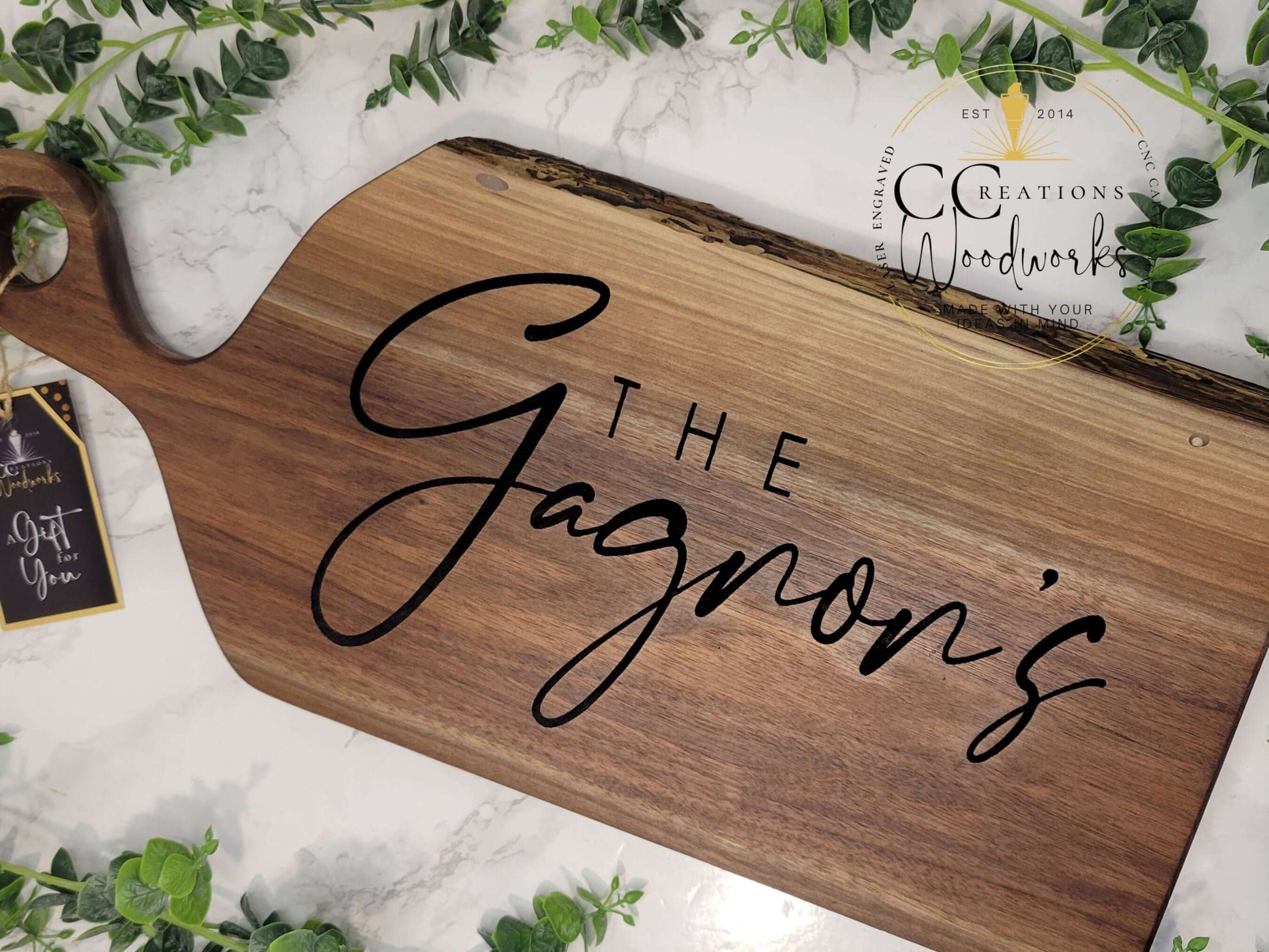 Custom Engraved Minimalist Cutting Board and Coasters Set - A Stylish and Practical Addition to Any Home - CCreations Woodworks