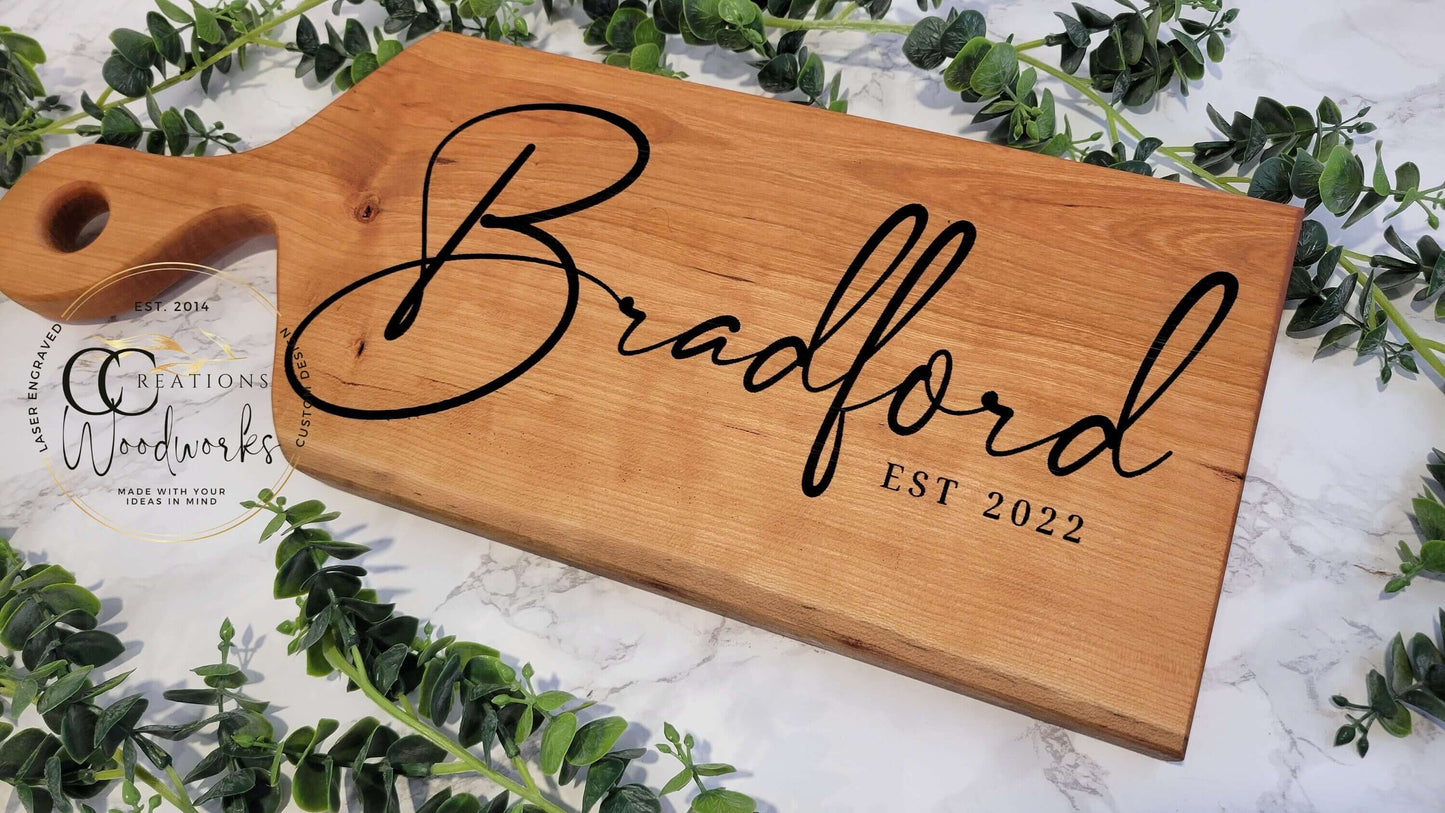 Custom Engraved Signature Design Charcuterie Board, Personalized Gift for Special Moments - CCreations Woodworks