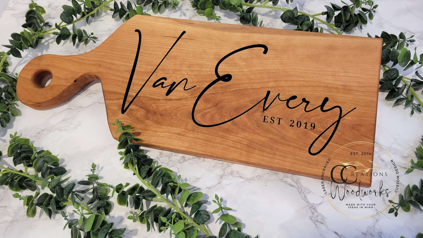 Custom Engraved Signature Design Charcuterie Board, Personalized Gift for Special Moments - CCreations Woodworks