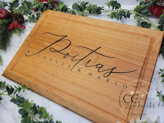 119 - Modern Script Name Cheese Board | Personalized Gift for Spouse, Chef, Wedding, Anniversary, Birthday, Closing-Present | Fast Shipping