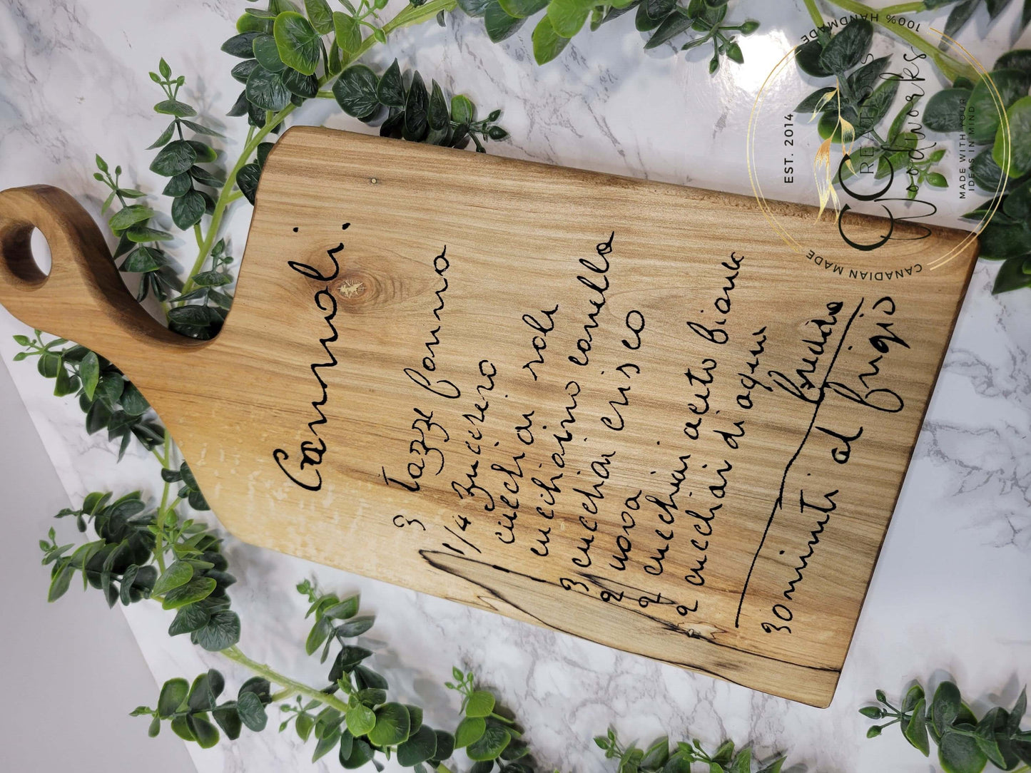 103 - Personalized Recipe Cutting Board | Laser Engraved Scanned Recipe Created using your loved ones actual Handwritting